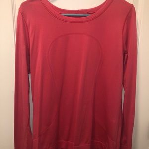 Lululemon coral long sleeve athletic shirt